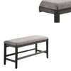 Distressed Wooden Dining Bench with Fabric Seat Gray By Casagear Home BM231847