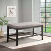 Distressed Wooden Dining Bench with Fabric Seat, Gray By Casagear Home