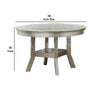 Round Wooden Dining Table with Glass Inserted Top Champagne Silver By Casagear Home BM231851