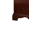 2 Drawer Wooden Nightstand with Panel Bracket Feet Cherry Brown By Casagear Home BM231861