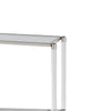 52 Inches Glass Top Console Table with Acrylic Legs Clear and Chrome By Casagear Home BM231901