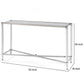 52 Inches Glass Top Console Table with Acrylic Legs Clear and Chrome By Casagear Home BM231901