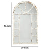 Wooden Window Pane Design Accent Mirror Antique White By Casagear Home BM231928