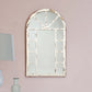 Wooden Window Pane Design Accent Mirror, Antique White By Casagear Home