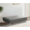 Leatherette Ottoman with Sleek Metal Feet Gray By Casagear Home BM231972