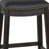 Curved Leatherette Counter Stool with Nailhead Trim Set of 2 Black By Casagear Home BM231999