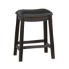 Curved Leatherette Counter Stool with Nailhead Trim, Set of 2, Black By Casagear Home