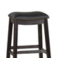 Curved Leatherette Bar Stool with Nailhead Trim Set of 2 Black By Casagear Home BM232000