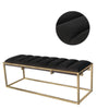 Metal Bench with Deep Vertical Channeling Gold and Black By Casagear Home BM232042