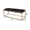 Metal Bench with Deep Vertical Channeling Gold and Black By Casagear Home BM232042