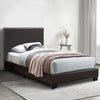 Transitional Style Leatherette Queen Bed with Padded Headboard, Dark Brown By Casagear Home