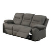 41 Inch leatherette Reclining Sofa with USB Port, Gray By Casagear Home