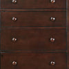 48 Inches 5 Drawer Wooden Chest with Round Knobs Brown By Casagear Home BM232101