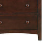 48 Inches 5 Drawer Wooden Chest with Round Knobs Brown By Casagear Home BM232101