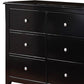 48 Inches 6 Drawer Wooden Dresser with Metal Pulls Black By Casagear Home BM232103