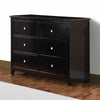 48 Inches 6 Drawer Wooden Dresser with Metal Pulls Black By Casagear Home BM232103