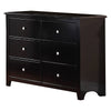 48 Inches 6 Drawer Wooden Dresser with Metal Pulls, Black By Casagear Home