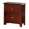 25 Inches 2 Drawer Wooden Nightstand with Metal Pulls Brown By Casagear Home BM232104