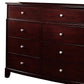 55 Inches 8 Drawer Wooden Dresser with Chamfered Legs Brown By Casagear Home BM232108