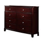 55 Inches 8 Drawer Wooden Dresser with Chamfered Legs, Brown By Casagear Home