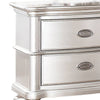 28 Inches 2 Drawer Wooden Nightstand with Turned Legs Silver By Casagear Home BM232110