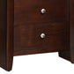 24 Inches 2 Drawer Wooden Nightstand with Metal Pulls Brown By Casagear Home BM232119