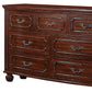 58 Inches 7 Drawer Engraved Wooden Dresser Brown By Casagear Home BM232126