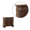 30 Inches 3 Drawer Engraved Wooden Nightstand Brown By Casagear Home BM232130