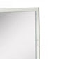 Vertical Faux Marble Framed Wall Mirror White and Silver By Casagear Home BM232158