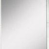 Vertical Faux Marble Framed Wall Mirror White and Silver By Casagear Home BM232158