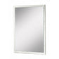 Vertical Faux Marble Framed Wall Mirror, White and Silver By Casagear Home