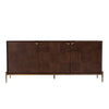 3 Door Wooden Buffet with Brass Handle and Feet Brown By Casagear Home BM232225