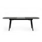 Obround Top Wooden Dining Table with Extendable Leaf Charcoal Gray By Casagear Home BM232240