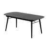 Obround Top Wooden Dining Table with Extendable Leaf, Charcoal Gray By Casagear Home