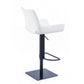 Swivel Faux Leather Bar Stool with Countered Seat White and Black By Casagear Home BM232279