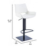 Swivel Faux Leather Bar Stool with Countered Seat, White and Black By Casagear Home