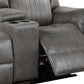 Fabric Manual Loveseat with 2 Cupholders and Console Gray By Casagear Home BM232608