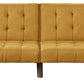 Fabric Adjustable Sofa with Tufted Details and Splayed Legs Yellow By Casagear Home BM232613