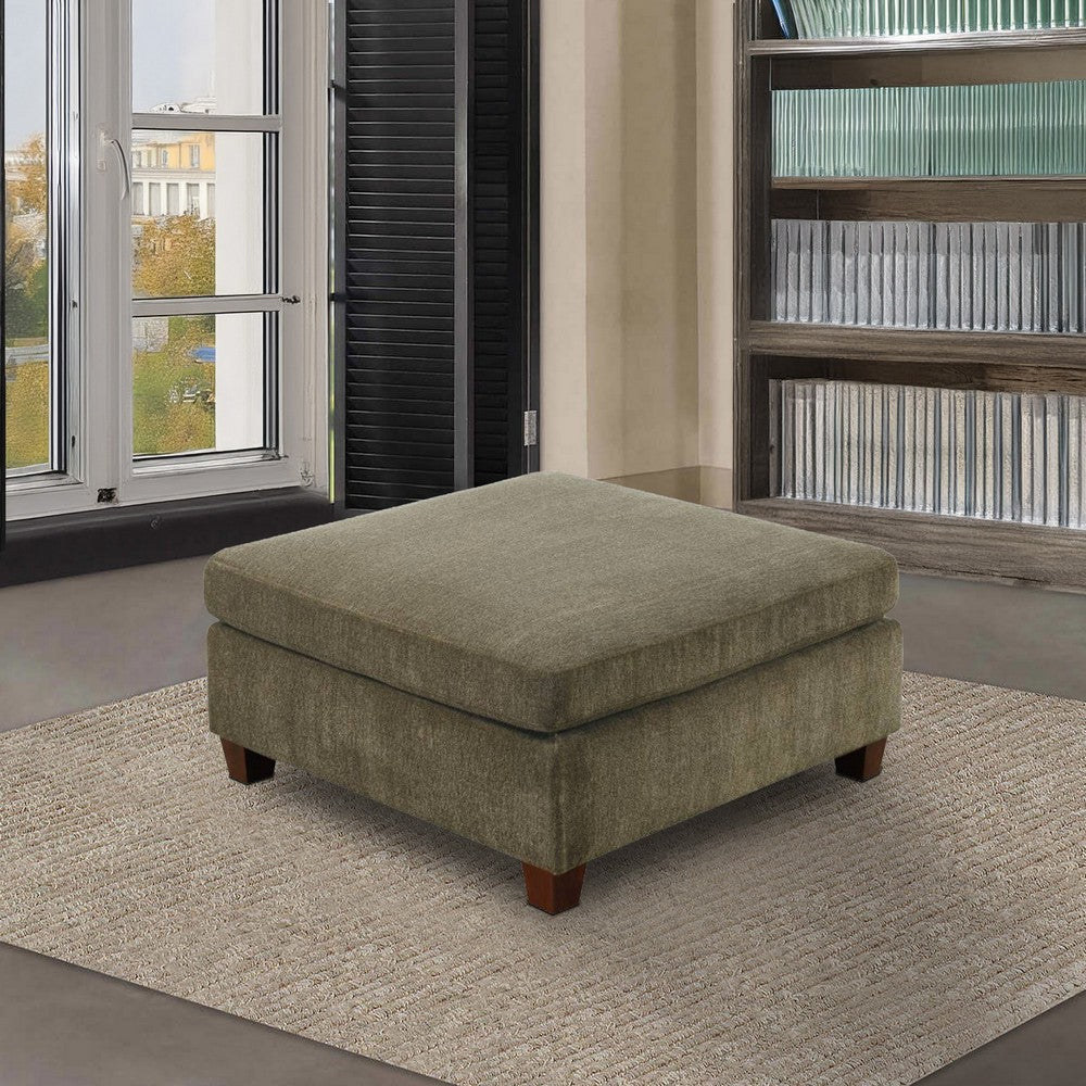 37 Inches Fabric Upholstered Wooden Ottoman Taupe Brown By Casagear Home BM232632