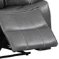 Contrast Stitched Leatherette Power Motion Loveseat with Console Gray By Casagear Home BM232637