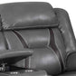 Contrast Stitched Leatherette Power Motion Loveseat with Console Gray By Casagear Home BM232637