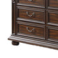 9 Drawer Wooden Dresser with Molded and Carved Details Brown By Casagear Home BM232650