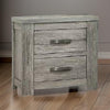 Wooden Nightstand with Two Drawers and Metal Bar Handles, Gray By Casagear Home