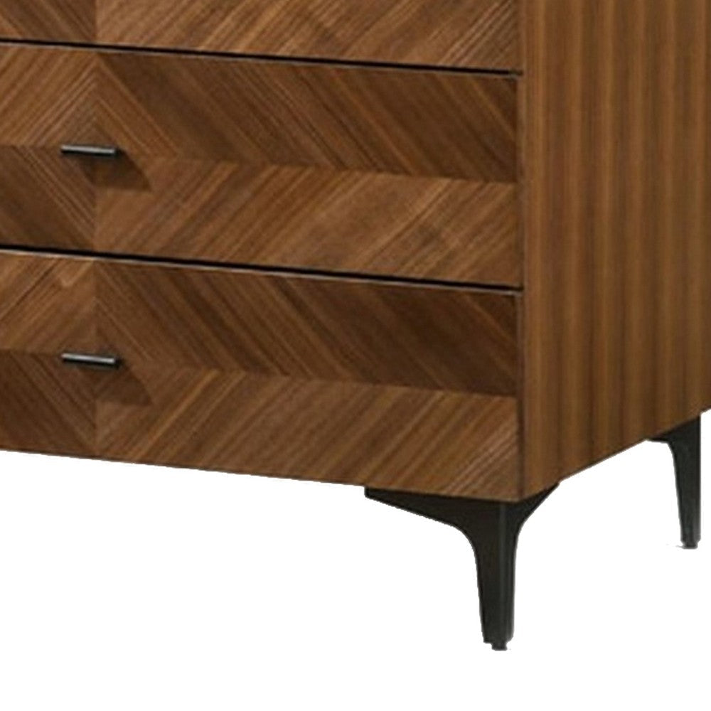 63 Inch Mid Century Modern 6 Drawer Dresser Brown By Casagear Home BM232784