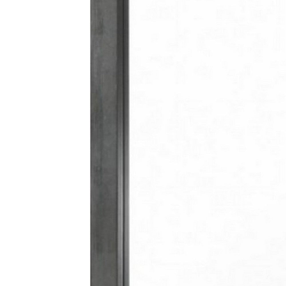 Wall Mirror with Rectangle Frame and Natural Wood Grain Details Gray By Casagear Home BM232852