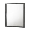 Wall Mirror with Rectangle Frame and Natural Wood Grain Details, Gray By Casagear Home