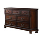 Wooden Dresser with Seven Drawers and Bun Feet, Brown By Casagear Home