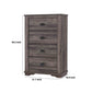 48 inch 4 Drawer Wooden Chest with Cup Pulls Gray By Casagear Home BM232918