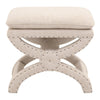 21 Inches Pillow Top Ottoman with Criss Cross Base Beige By Casagear Home BM233016