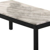 3 Piece Coffee Table and End Table with Faux Marble Top Black and White By Casagear Home BM233097